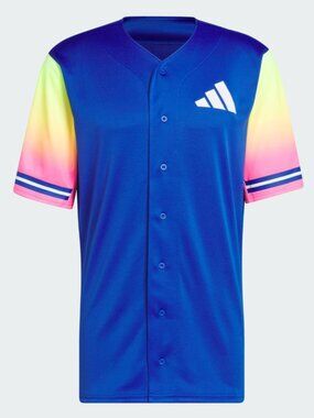 Adidas Baseball Royal Blue Full-Button Jersey | Large | JJ1673 | MSRP: $100